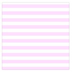 Horizontal Stripes - White and Pale Thistle Violet Large Satin Scarf (Square)