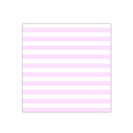 Horizontal Stripes - White and Pale Thistle Violet Satin Bandana Scarf