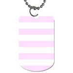 Horizontal Stripes - White and Pale Thistle Violet Dog Tag (One Side)
