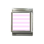 Horizontal Stripes - White and Pale Thistle Violet Italian Charm (13mm)