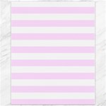 Horizontal Stripes - White and Pale Thistle Violet Canvas 11  x 14 
