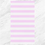 Horizontal Stripes - White and Pale Thistle Violet Canvas 40  x 72 