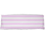 Horizontal Stripes - White and Pale Thistle Violet Body Pillow Case (Dakimakura) (One Side)