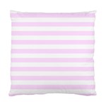 Horizontal Stripes - White and Pale Thistle Violet Standard Cushion Case (One Side)
