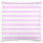 Horizontal Stripes - White and Pale Thistle Violet Large Cushion Case (One Side)