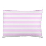 Horizontal Stripes - White and Pale Thistle Violet Pillow Case (One Side)