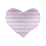 Horizontal Stripes - White and Pale Thistle Violet Standard 16  Premium Heart Shape Cushion