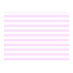 Horizontal Stripes - White and Pale Thistle Violet Double Sided Flano Blanket (Mini)