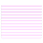 Horizontal Stripes - White and Pale Thistle Violet Double Sided Flano Blanket (Small)