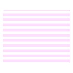 Horizontal Stripes - White and Pale Thistle Violet Double Sided Flano Blanket (Large)