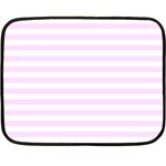 Horizontal Stripes - White and Pale Thistle Violet Fleece Blanket (Mini)