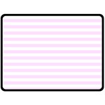 Horizontal Stripes - White and Pale Thistle Violet Fleece Blanket (Large) (One Side)