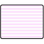 Horizontal Stripes - White and Pale Thistle Violet Fleece Blanket (Medium) (One Side)