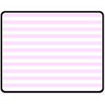 Horizontal Stripes - White and Pale Thistle Violet Double Sided Fleece Blanket (Medium) (Two Sides)