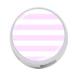 Horizontal Stripes - White and Pale Thistle Violet 4-Port USB Hub (Two Sides)