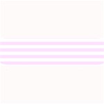 Horizontal Stripes - White and Pale Thistle Violet Medium Bar Mat