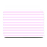 Horizontal Stripes - White and Pale Thistle Violet Plate Mat
