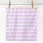 Horizontal Stripes - White and Pale Thistle Violet Face Towel