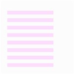 Horizontal Stripes - White and Pale Thistle Violet Small Garden Flag (Two Sides)