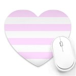 Horizontal Stripes - White and Pale Thistle Violet Heart Mousepad