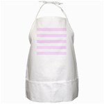 Horizontal Stripes - White and Pale Thistle Violet BBQ Apron