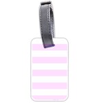 Horizontal Stripes - White and Pale Thistle Violet Luggage Tag (Two Sides)