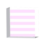 Horizontal Stripes - White and Pale Thistle Violet 4 x 4  Acrylic Photo Block