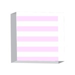 Horizontal Stripes - White and Pale Thistle Violet 4 x 4  Acrylic Photo Block