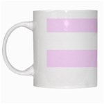 Horizontal Stripes - White and Pale Thistle Violet White Mug