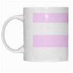 Horizontal Stripes - White and Pale Thistle Violet White Mug