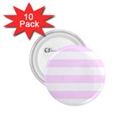 Horizontal Stripes - White and Pale Thistle Violet 1.75  Button (10 pack)