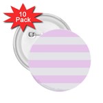 Horizontal Stripes - White and Pale Thistle Violet 2.25  Button (10 pack)