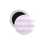 Horizontal Stripes - White and Pale Thistle Violet 1.75  Magnet