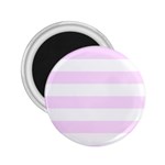 Horizontal Stripes - White and Pale Thistle Violet 2.25  Magnet