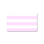 Horizontal Stripes - White and Pale Thistle Violet Magnet (Name Card)