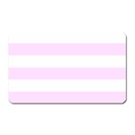 Horizontal Stripes - White and Pale Thistle Violet Magnet (Rectangular)