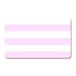 Horizontal Stripes - White and Pale Thistle Violet Magnet (Rectangular)