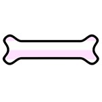 Horizontal Stripes - White and Pale Thistle Violet Magnet (Dog Bone)