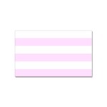 Horizontal Stripes - White and Pale Thistle Violet Sticker (Rectangular)