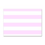 Horizontal Stripes - White and Pale Thistle Violet Sticker A4 (10 pack)