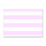 Horizontal Stripes - White and Pale Thistle Violet Sticker A4 (10 pack)