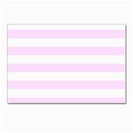 Horizontal Stripes - White and Pale Thistle Violet Postcard 4 x 6  (Pkg of 10)