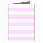 Horizontal Stripes - White and Pale Thistle Violet Greeting Card