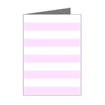 Horizontal Stripes - White and Pale Thistle Violet Mini Greeting Card