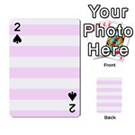 Horizontal Stripes - White and Pale Thistle Violet Playing Cards 54 Designs