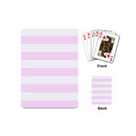 Horizontal Stripes - White and Pale Thistle Violet Playing Cards (Mini)