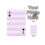 Horizontal Stripes - White and Pale Thistle Violet Playing Cards 54 (Mini)