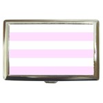 Horizontal Stripes - White and Pale Thistle Violet Cigarette Money Case