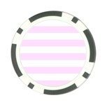 Horizontal Stripes - White and Pale Thistle Violet Poker Chip Card Guard