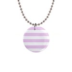 Horizontal Stripes - White and Thistle Violet 1  Button Necklace